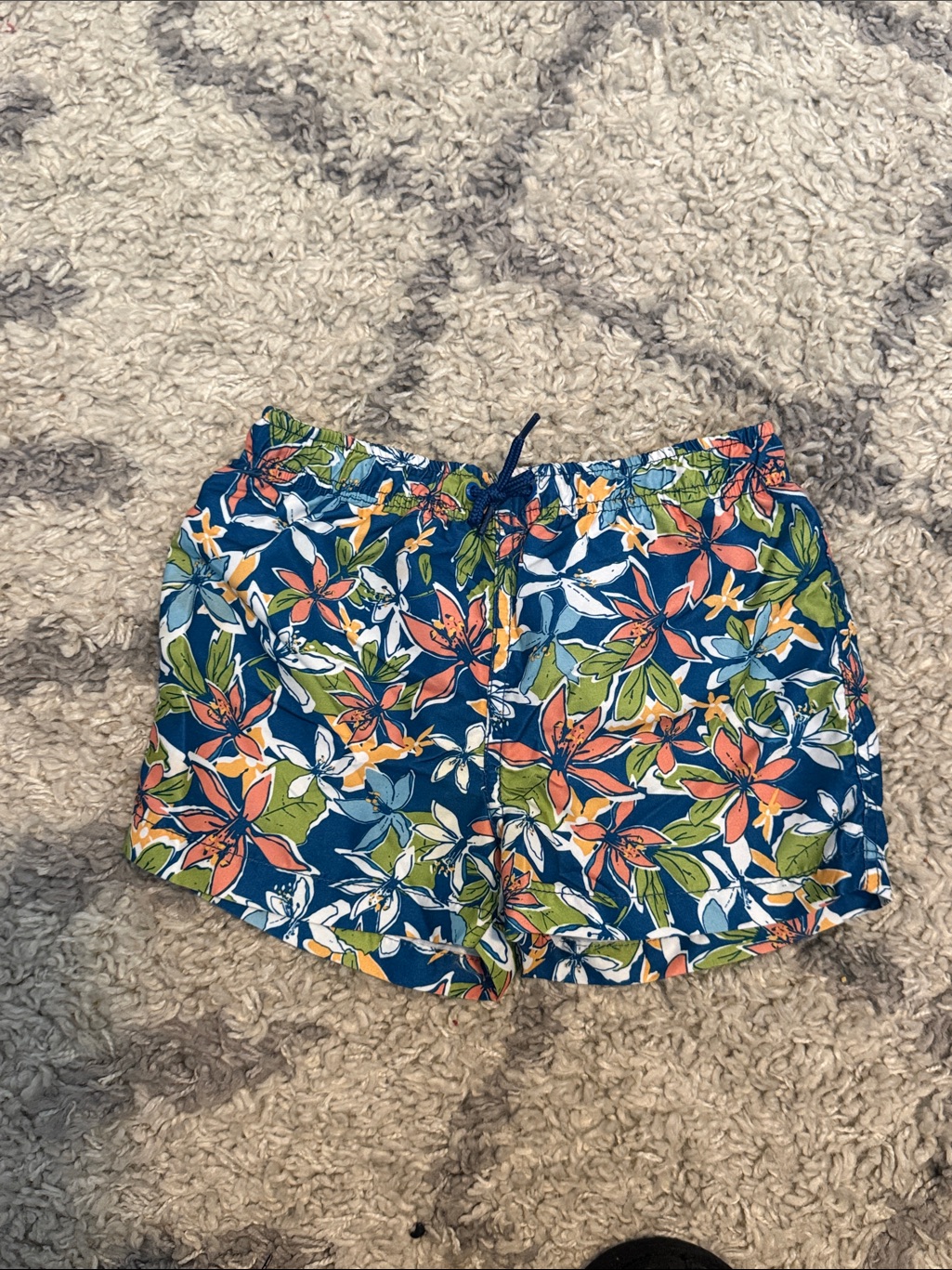 Zara Blue Floral Drawstring Shorts